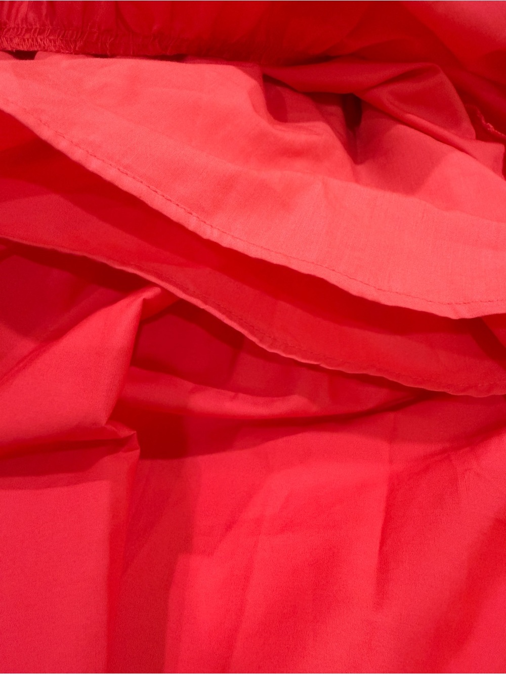 Vince Camuto Pleat Neck Cotton Midi Dress Belted Tiered Poppy Red 4 NWT - Picture 14 of 16